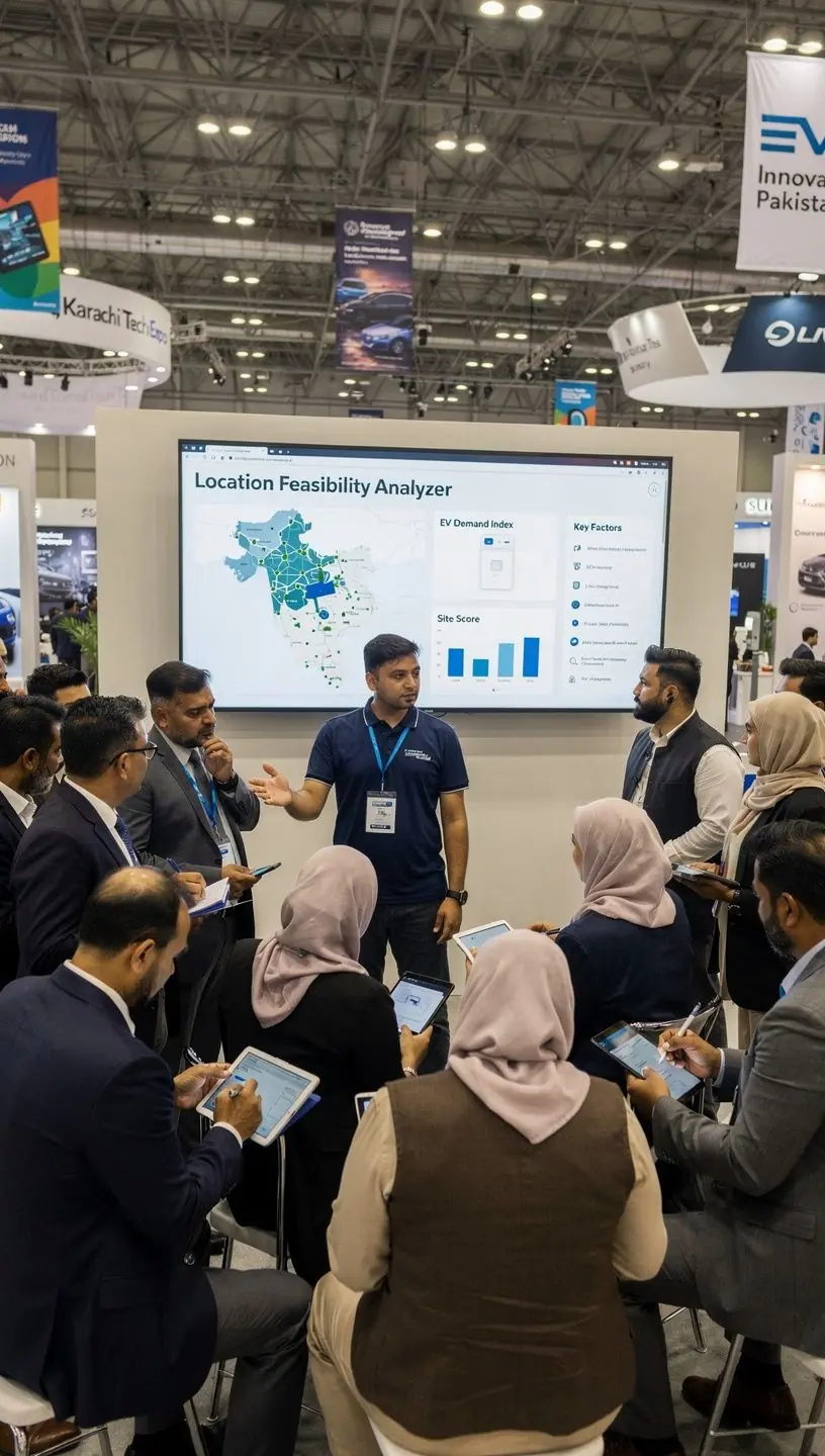 کاروباری افراد کے لیے چارجنگ اسٹیشن کی تنصیب کی سہولت کی تشہیر۔